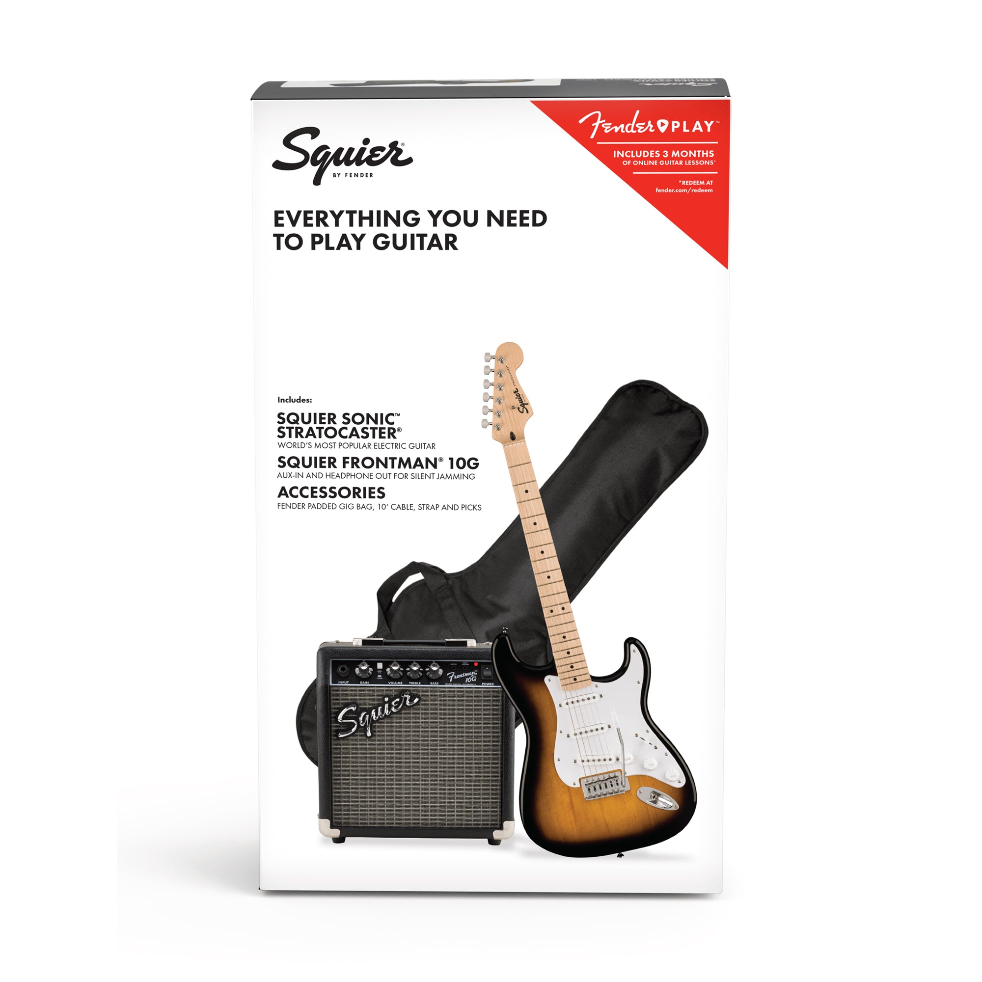 Squier Sonic Stratocaster Pack - 2-Color Sunburst