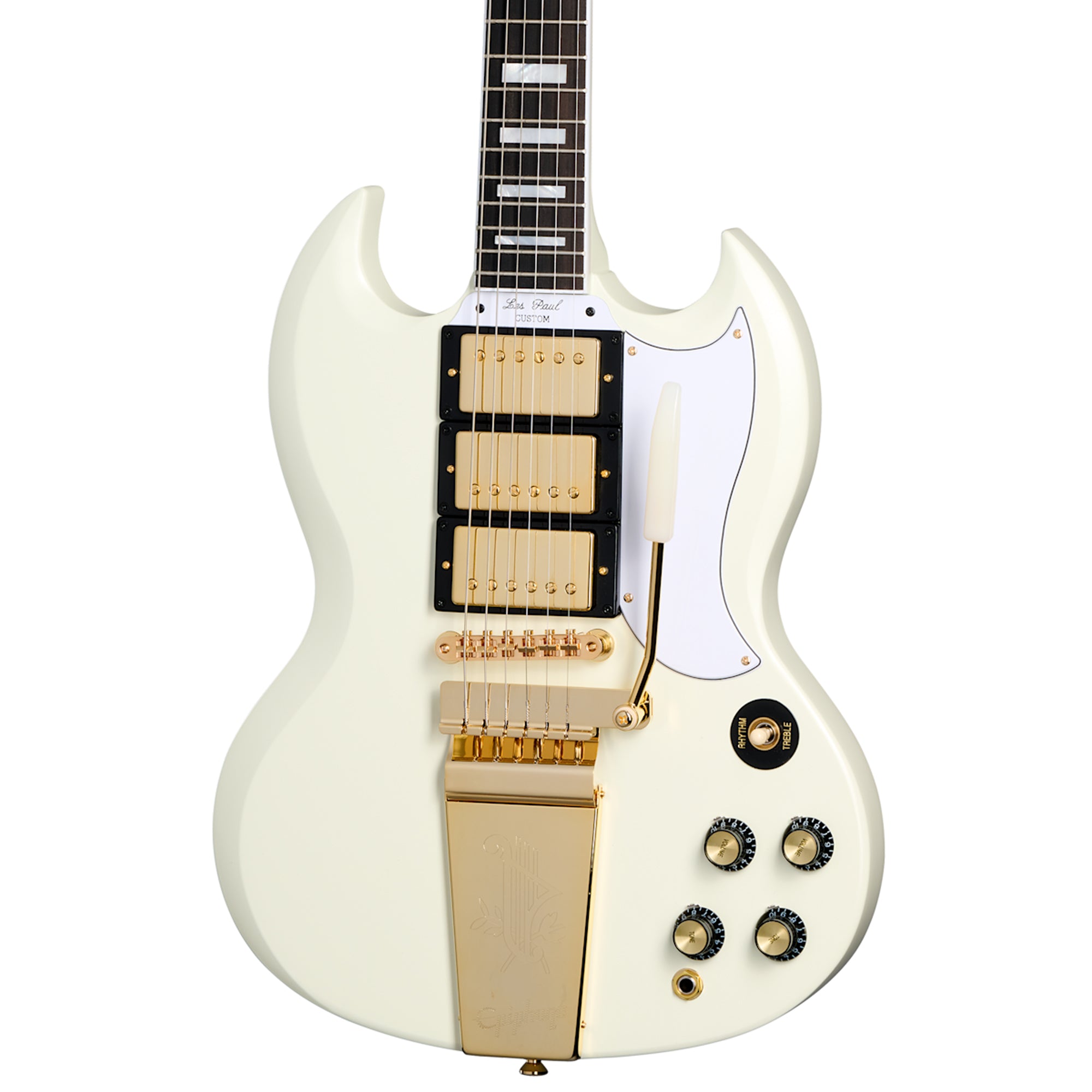 Epiphone 1963 Les Paul SG Custom with Maestro Vibrola-  Classic White
