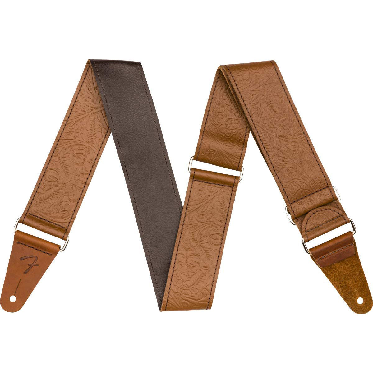 Fender 2" Tooled Leather Strap Brown