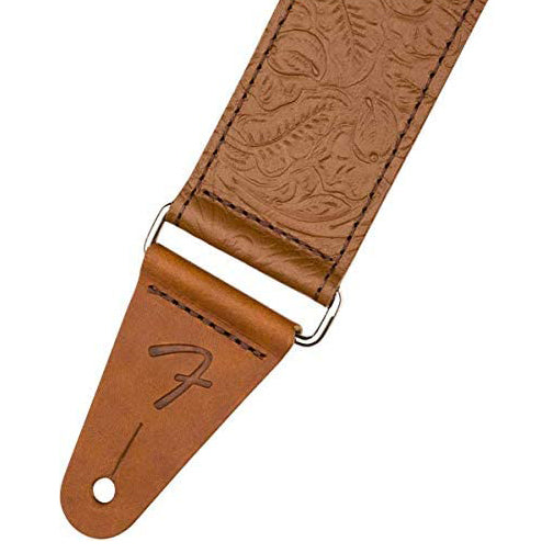 Fender 2" Tooled Leather Strap Brown