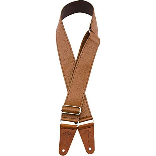Fender 2" Tooled Leather Strap Brown