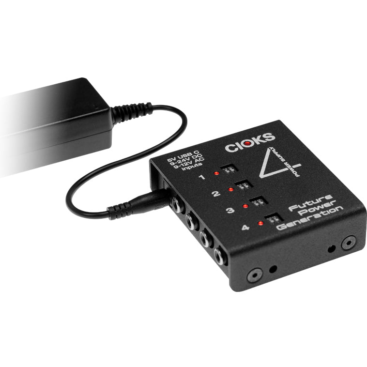 CIOKS 4 Isolated 4-output Guitar Pedal Power Supply with AC Adapter