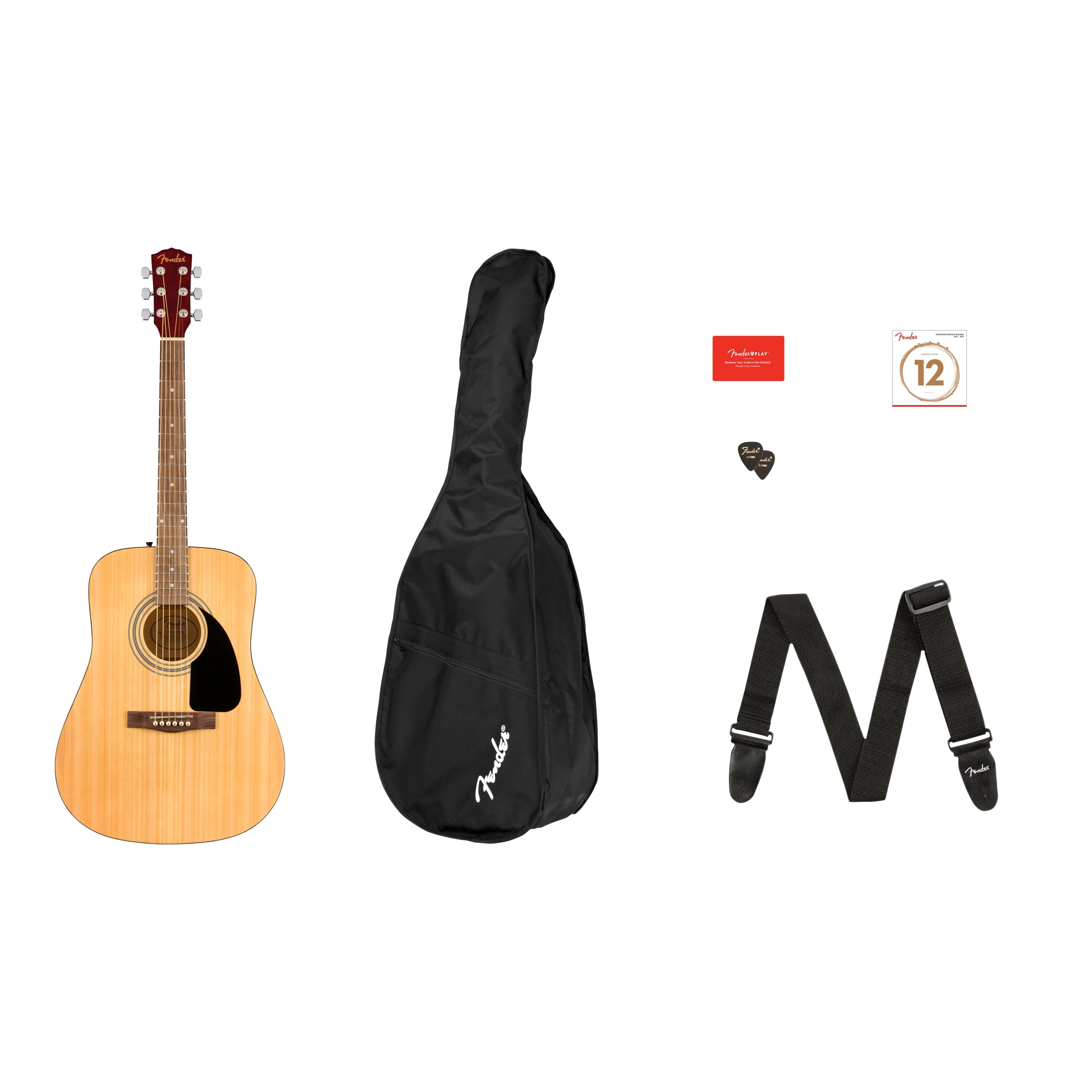Fender FA-115 Dreadnought Acoustic Guitar Pack V2 Natural