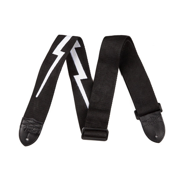 Fender Nylon Lightning Bolt Strap Black/White 2"
