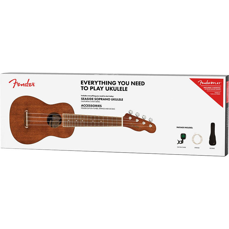 Fender Seaside Soprano Ukulele Pack Natural