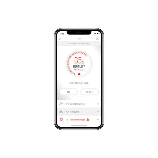 TaylorSense Digital Humidity, Temperature, Impact, Battery Level Notification System