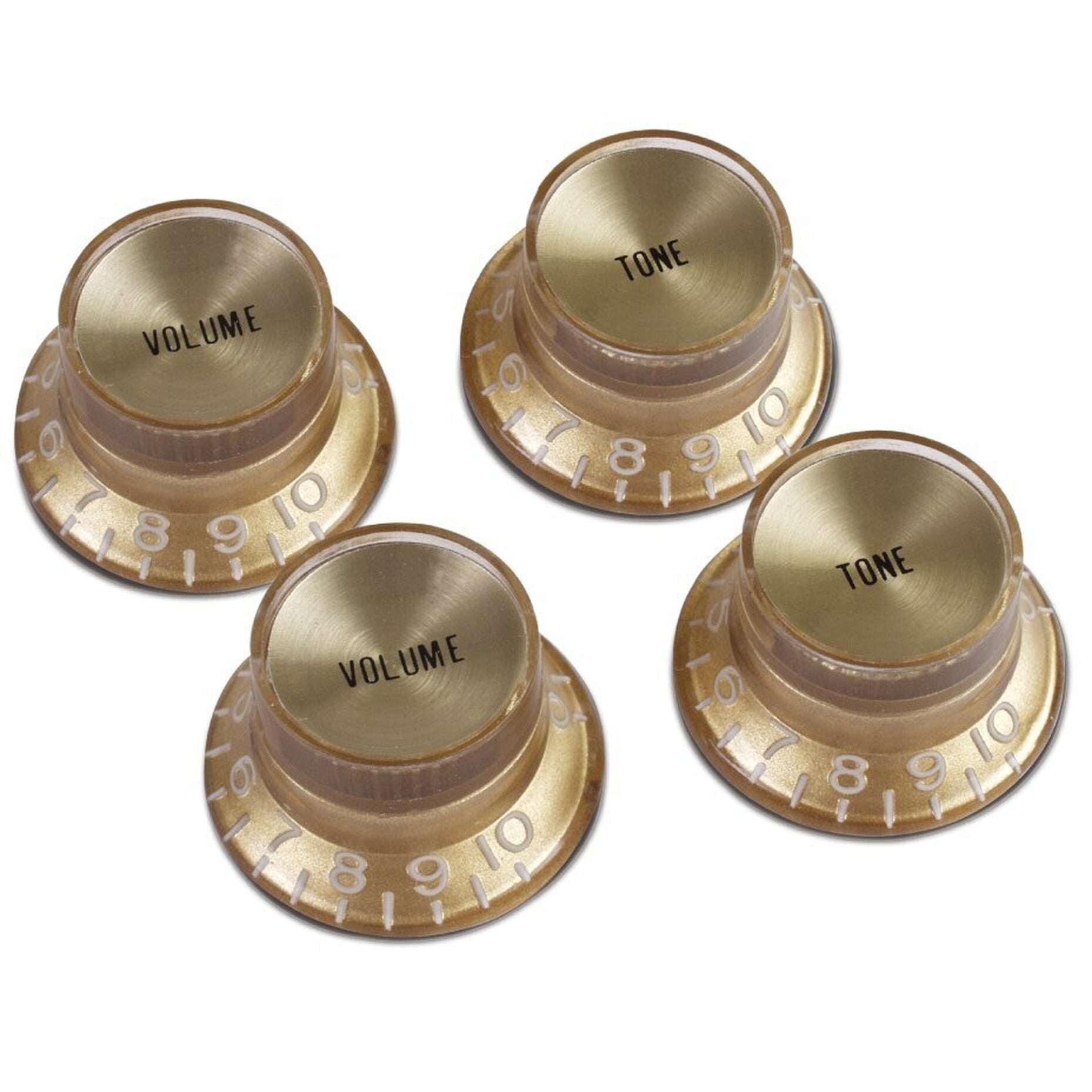 Gibson Top Hat Knobs, Gold w/Gold Inserts - 4-pack