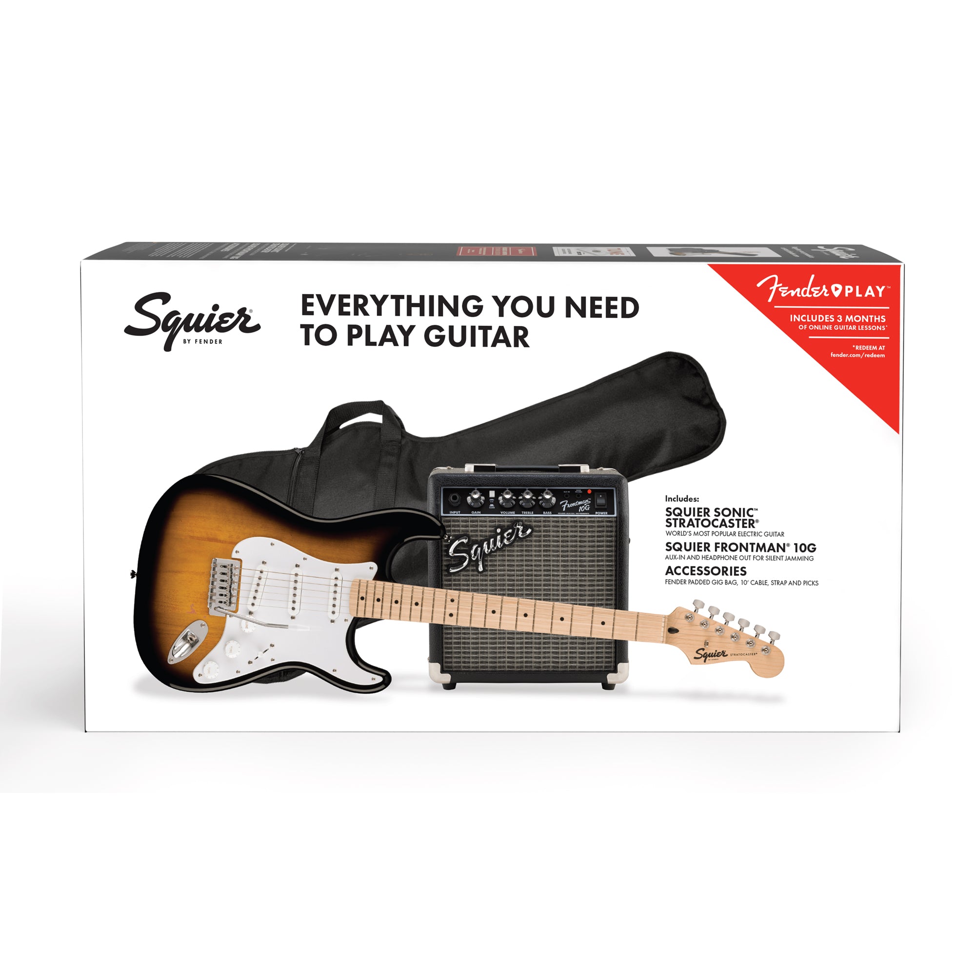 Squier Sonic Stratocaster Pack - 2-Color Sunburst