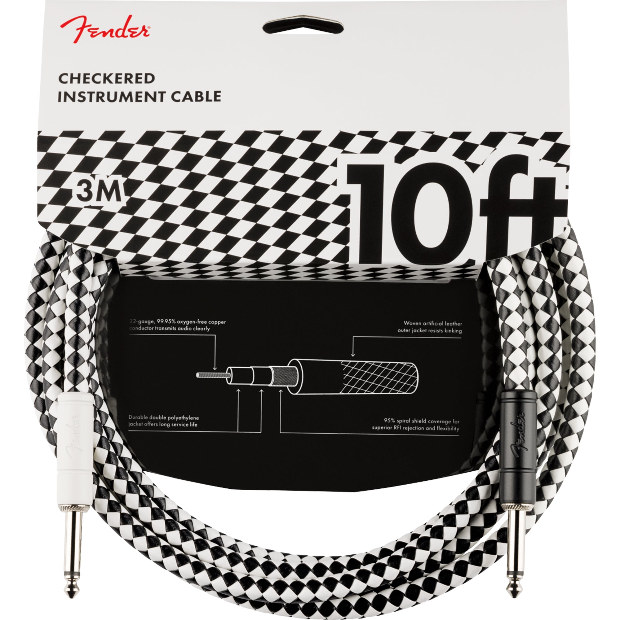 Fender Pro 10' Checkboard Instrument Cable