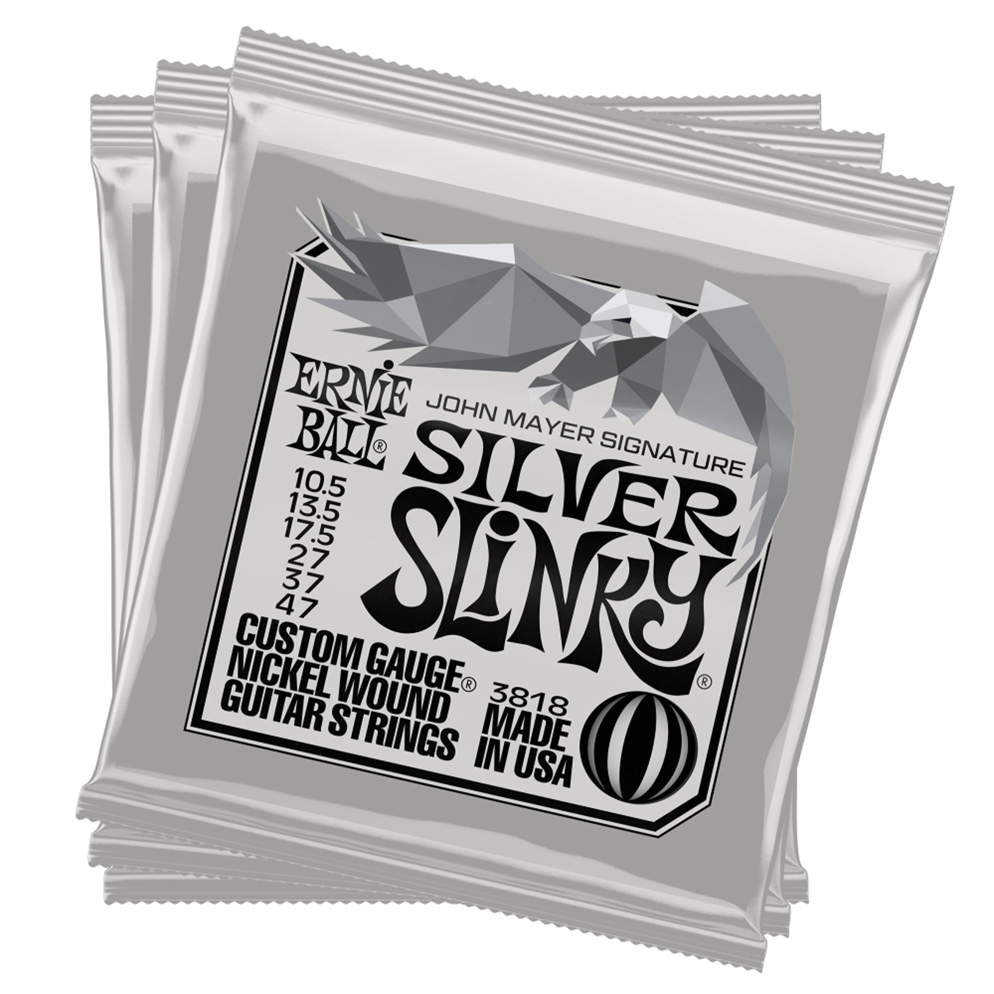 Ernie Ball John Mayer Silver Slinky (10.5-47) 3-Pack