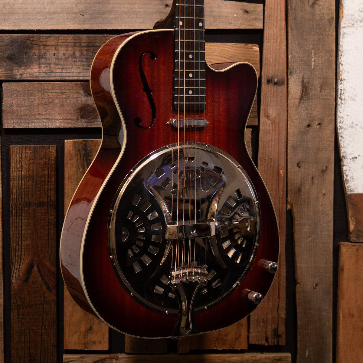 Washburn R15RCE Resonator Guitar - Tobacco Sunburst