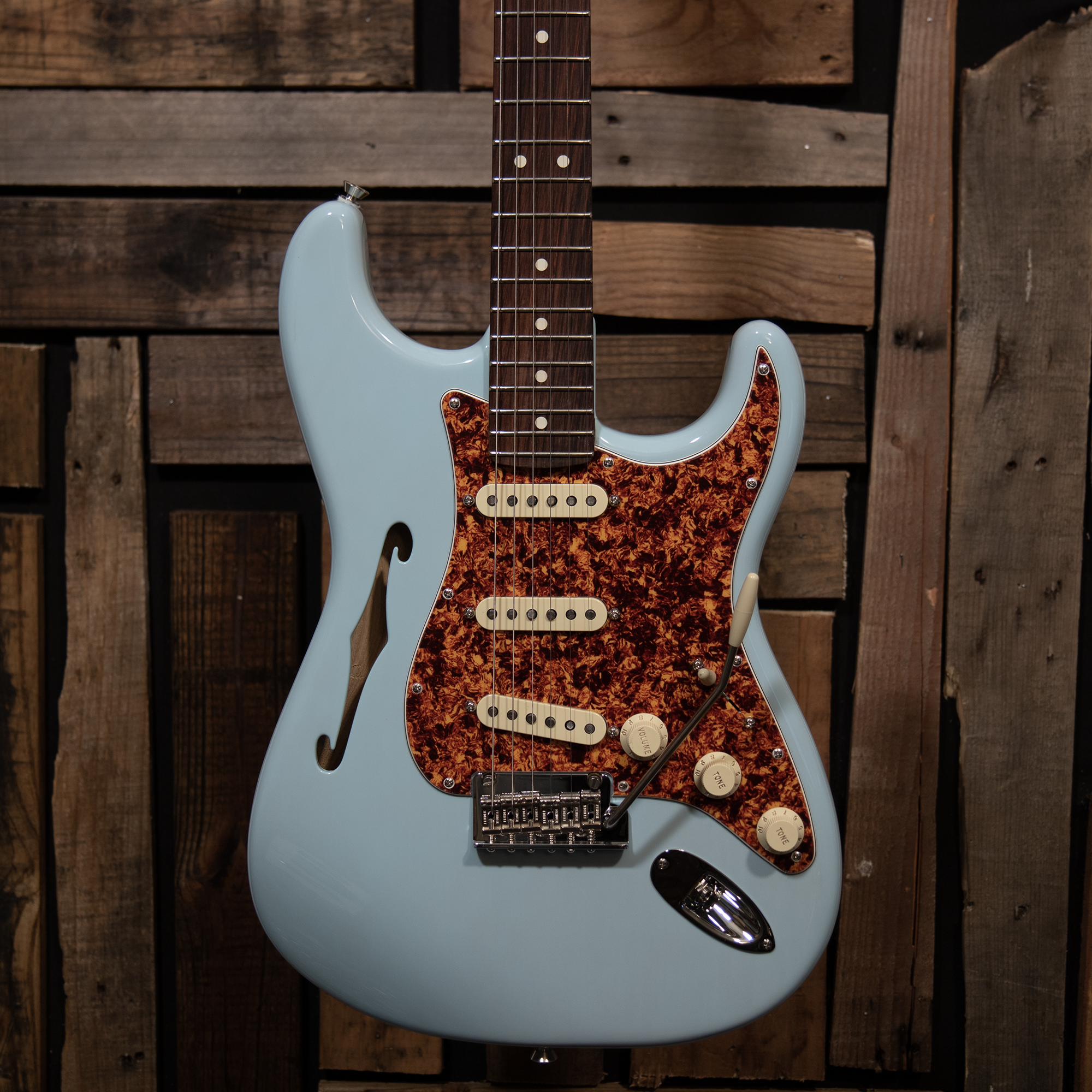 Fender Limited Edition American Professional II Stratocaster Thinline - Daphne Blue