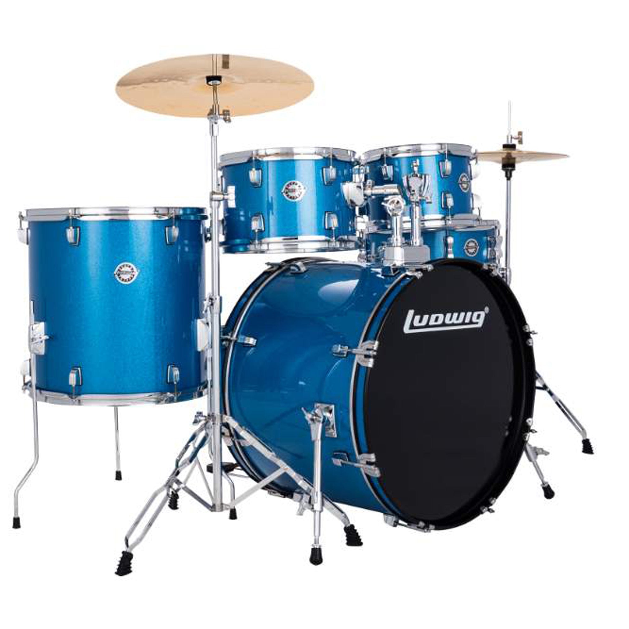 Ludwig Accent Fuse 5pc Drum Set - Blue Sparkle