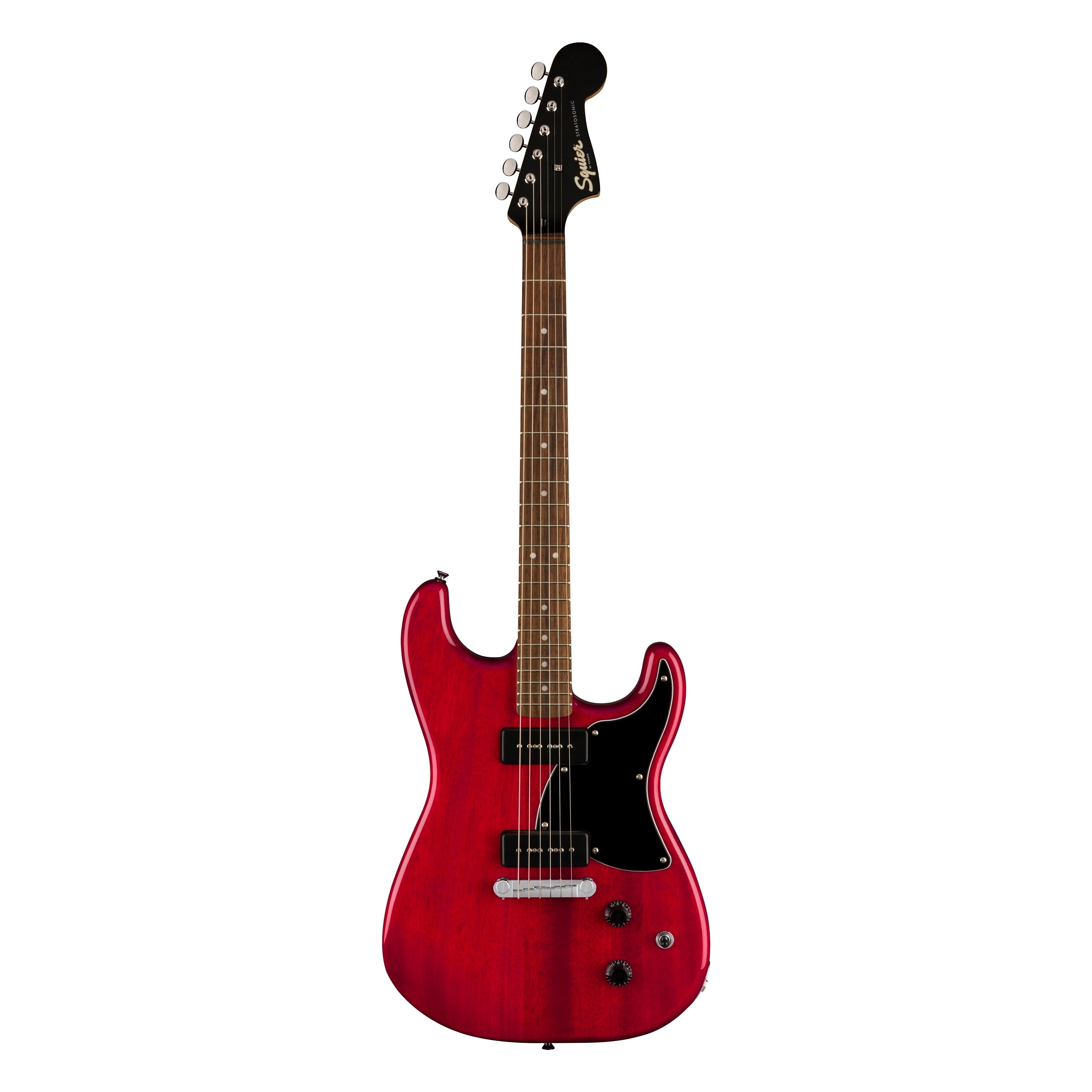 Squier Paranormal Strat-O-Sonic Electric Guitar Crimson Red Transparent