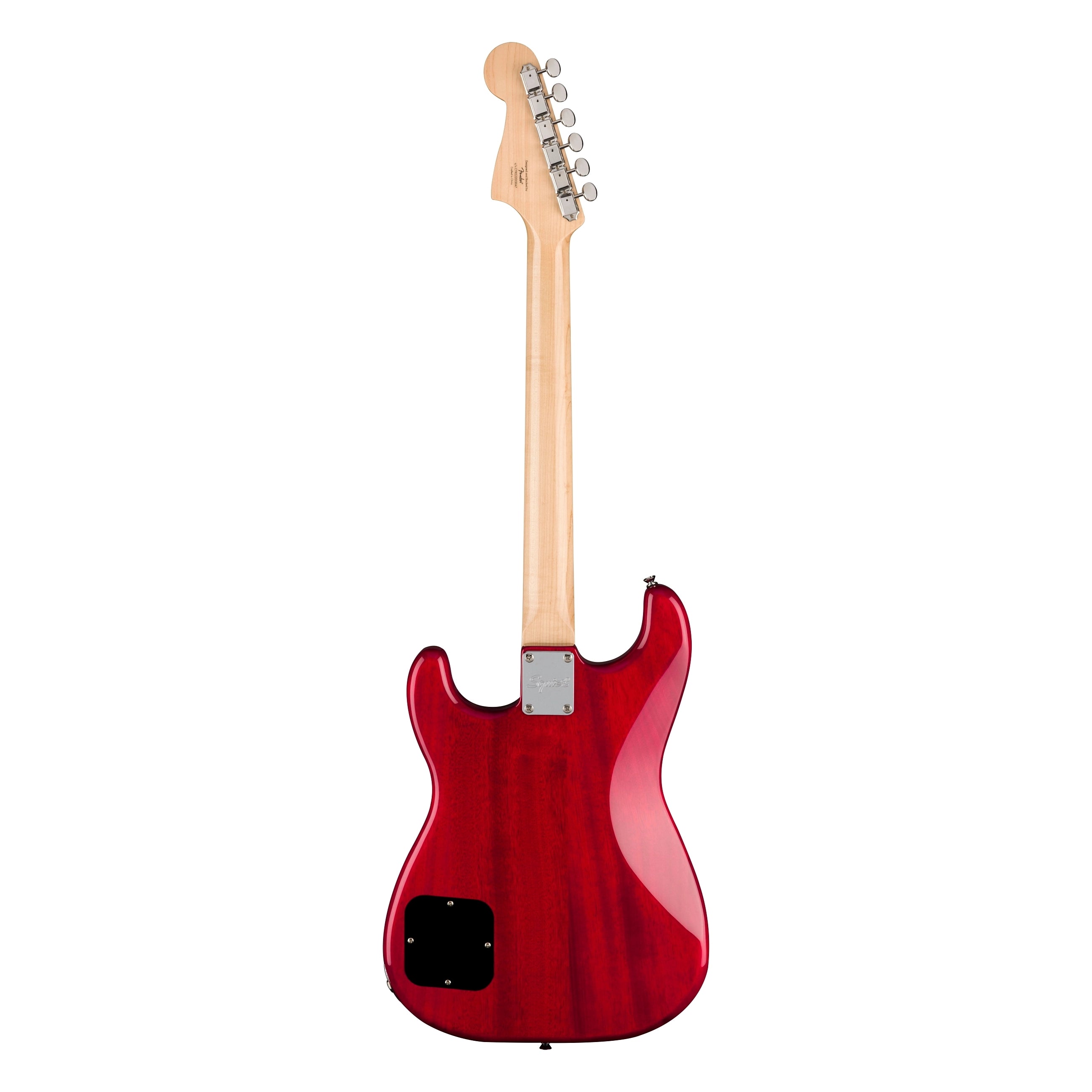 Squier Paranormal Strat-O-Sonic Electric Guitar Crimson Red Transparent