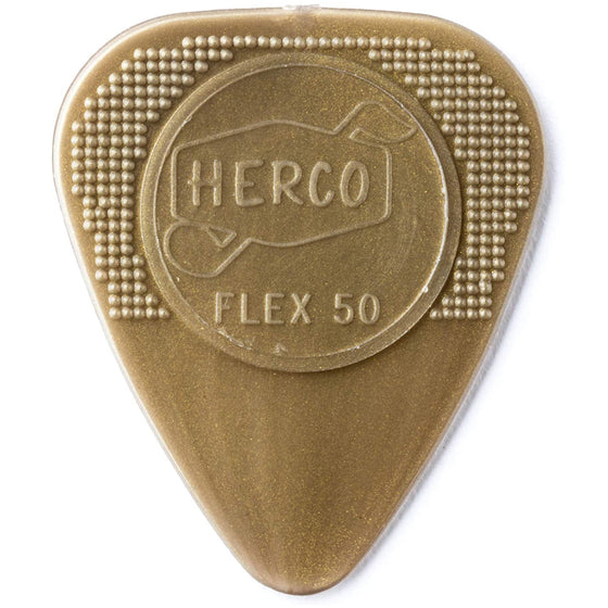 Dunlop HE210P Flex 50 Medium Gold Nylon Guitar Picks - 12-Pack
