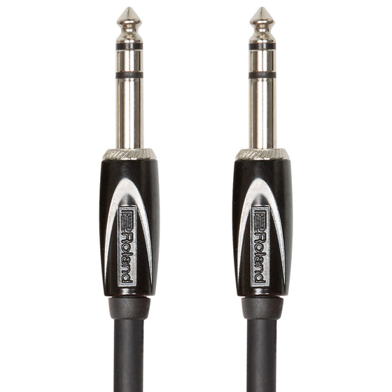 Roland RCC-5-TRTR Black Series 1/4-inch TRS Male to 1/4-inch TRS Male Interconnect Cable - 5 foot