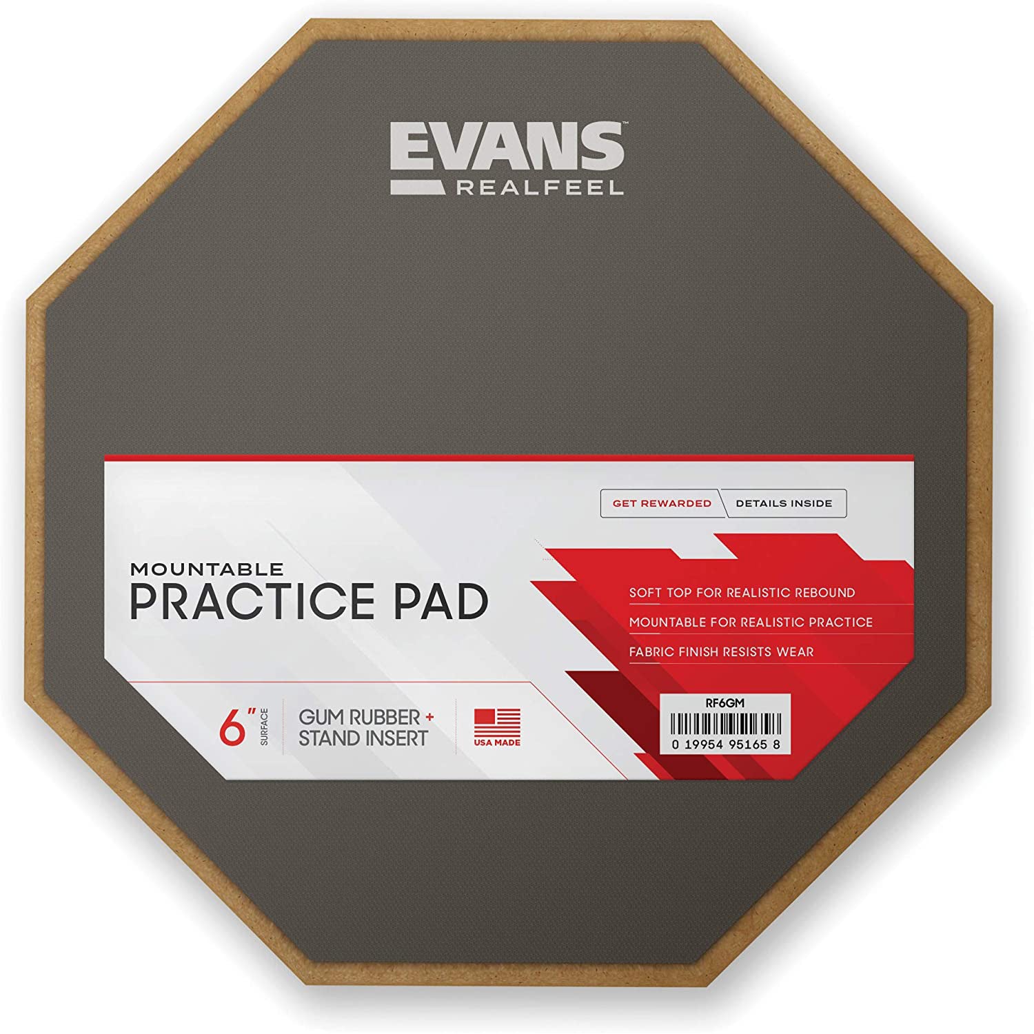 Evans RealFeel 6" 1-Sided Mountable Speed Pad