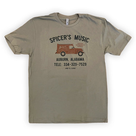 Spicer's Music Truck T-Shirt Light Olive