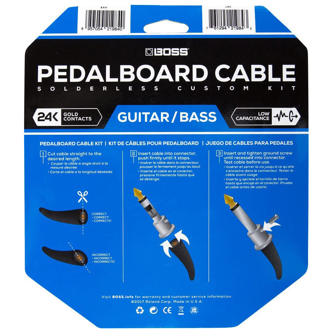 Boss Solderless Pedalboard Cable Kit 12-Pack