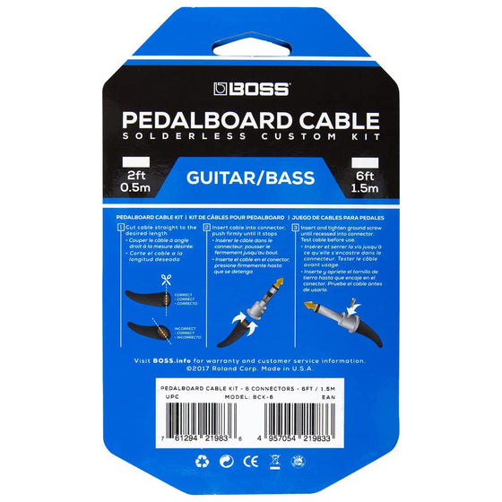 Boss Solderless Pedalboard Cable Kit 6-Pack