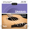 D'Addario Coated Phosphor Bronze Acoustic Bass Strings, Taylor GS Mini Scale