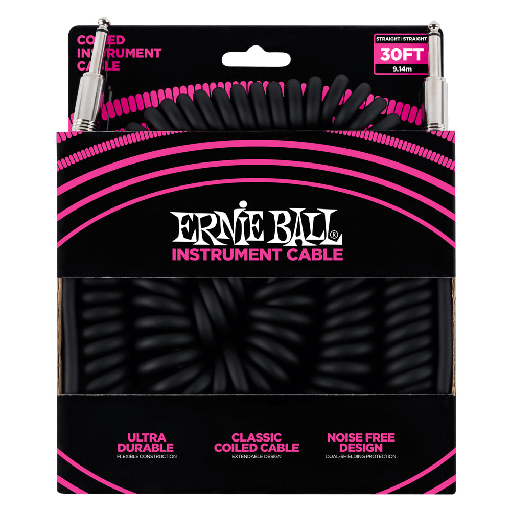 Ernie Ball 30' Coiled Straight/Angle Cable