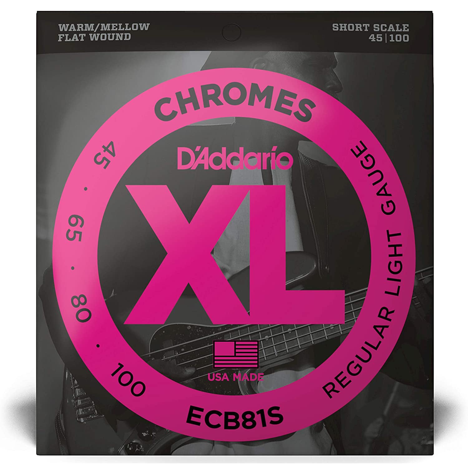 D'Addario Chromes Flatewound Short-Scale Bass Strings (Light)