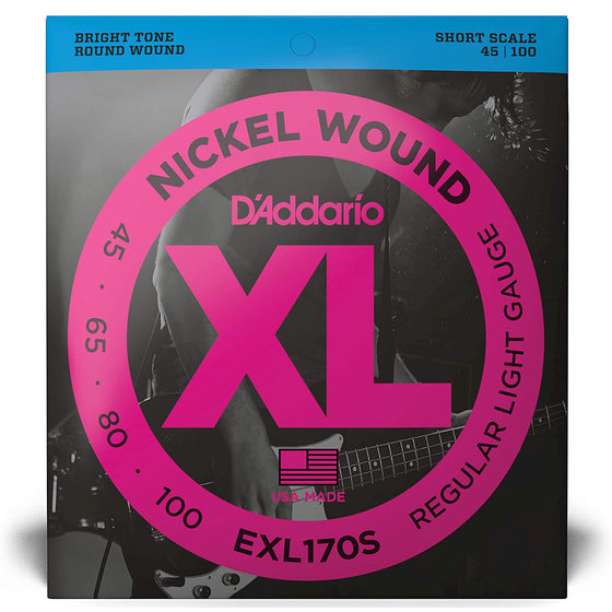 D'Addario Nickel Wound Short-Scale Bass Strings (Light)