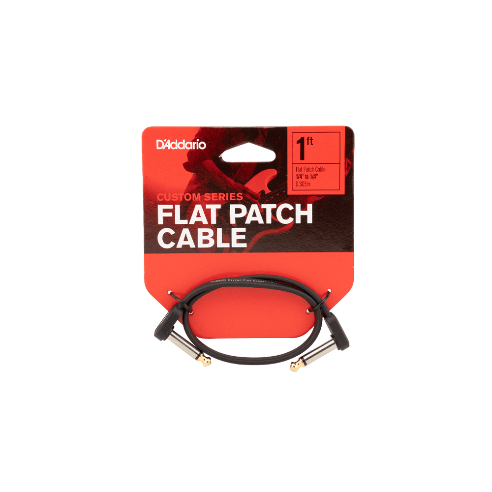 D'Addario RA to RA Flat Patch Cable 1ft