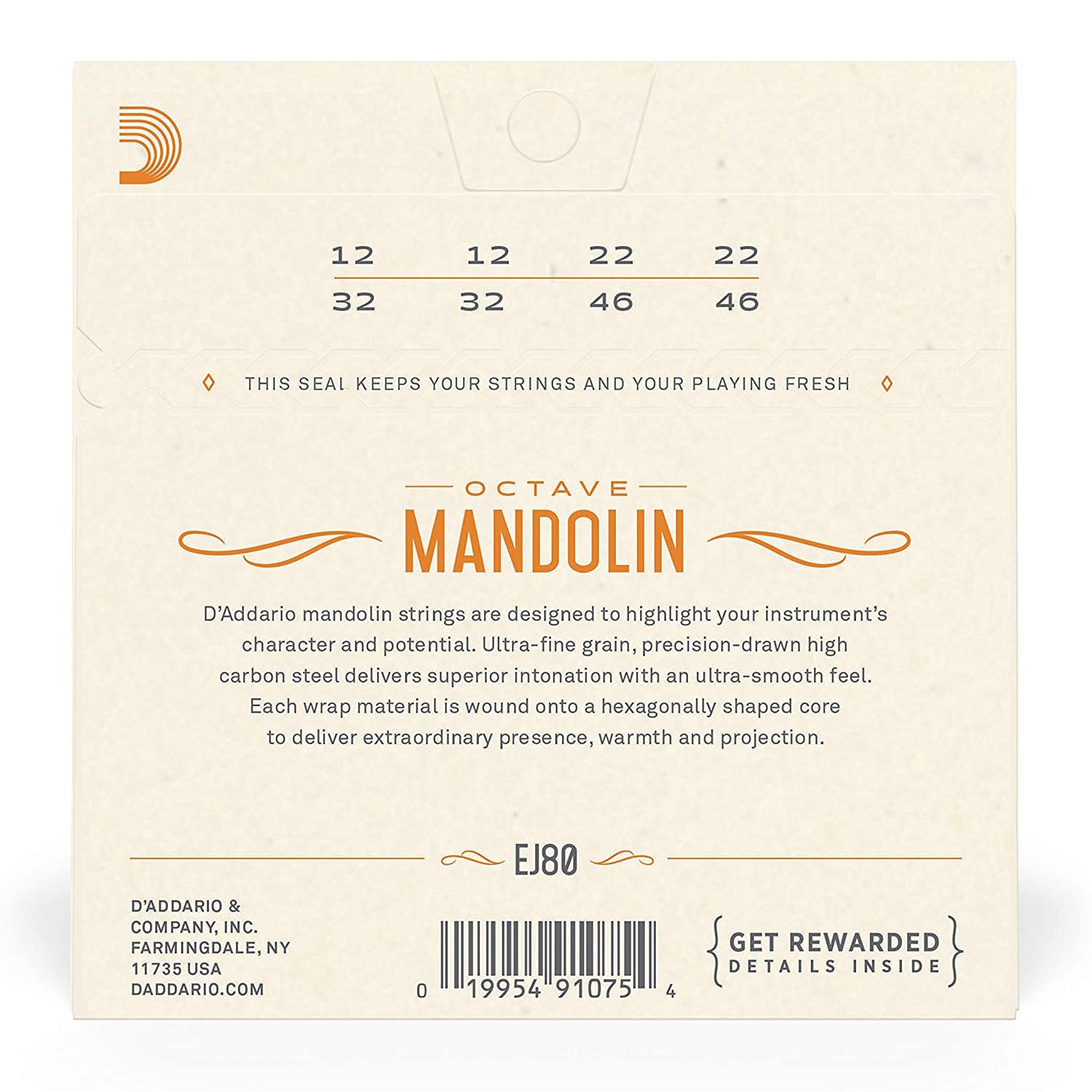 D'Addario Octave Medium Mandolin Strings