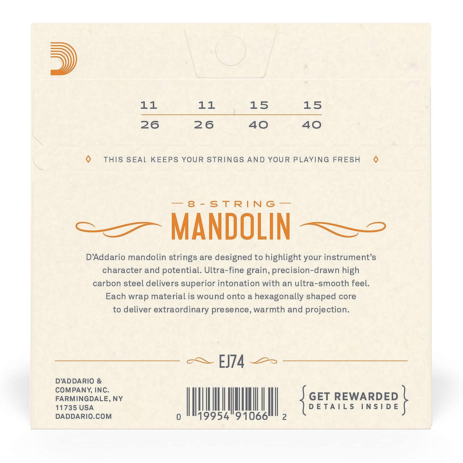 D'Addario Phosphor Bronze Mandolin Strings