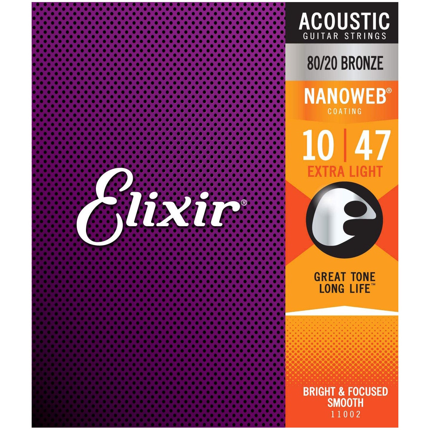 Elixir 80/20 Bronze Acoustic Strings w/ Nanoweb Coating