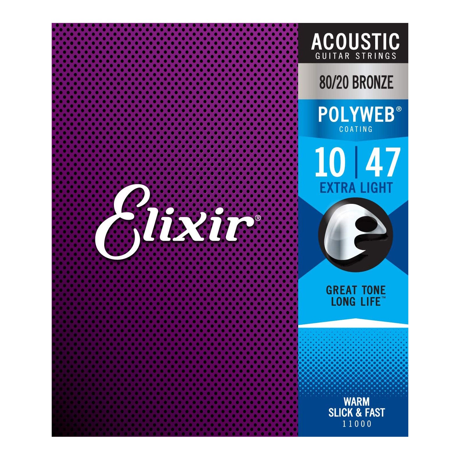 Elixir 80/20 Bronze Acoustic Strings w/ Polyweb Coating