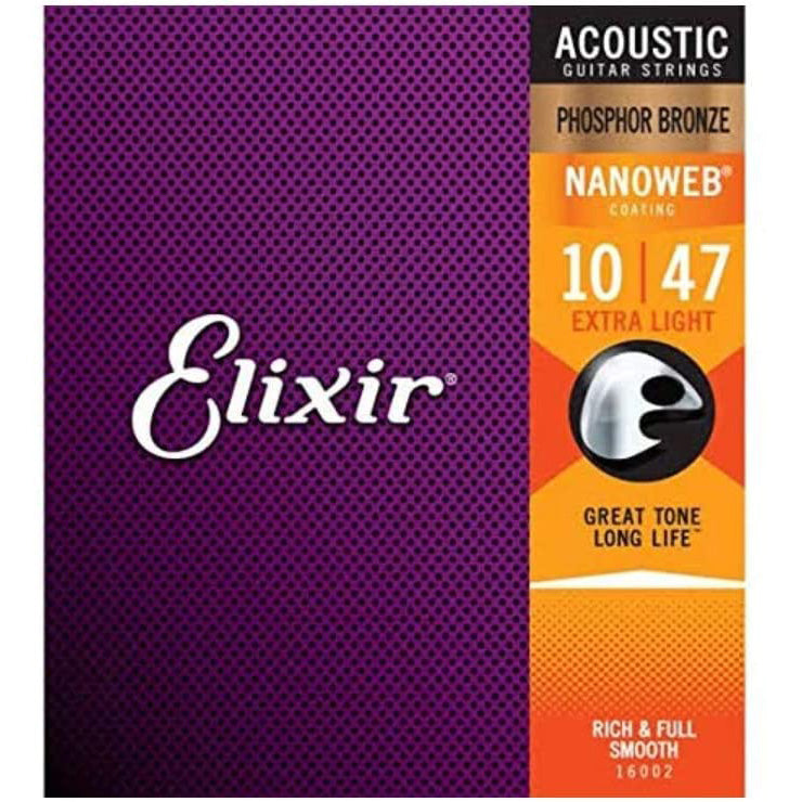 Elixir Phosphor Bronze Acoustic Strings w/ Nanoweb Coating