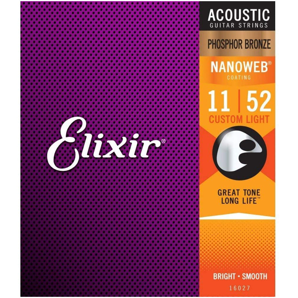 Elixir Phosphor Bronze Acoustic Strings w/ Nanoweb Coating