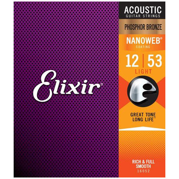 Elixir Phosphor Bronze Acoustic Strings w/ Nanoweb Coating