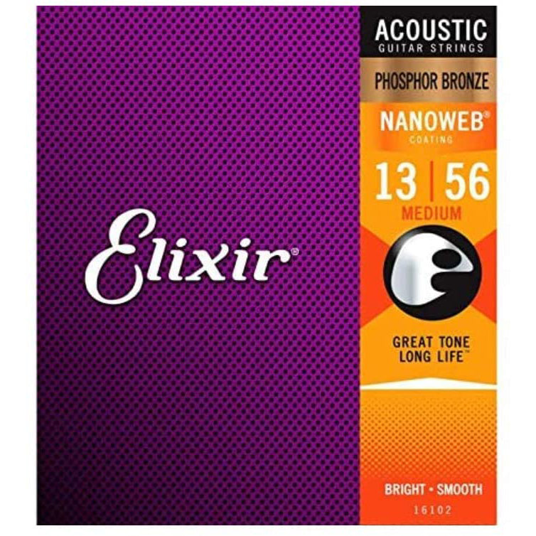 Elixir Phosphor Bronze Acoustic Strings w/ Nanoweb Coating