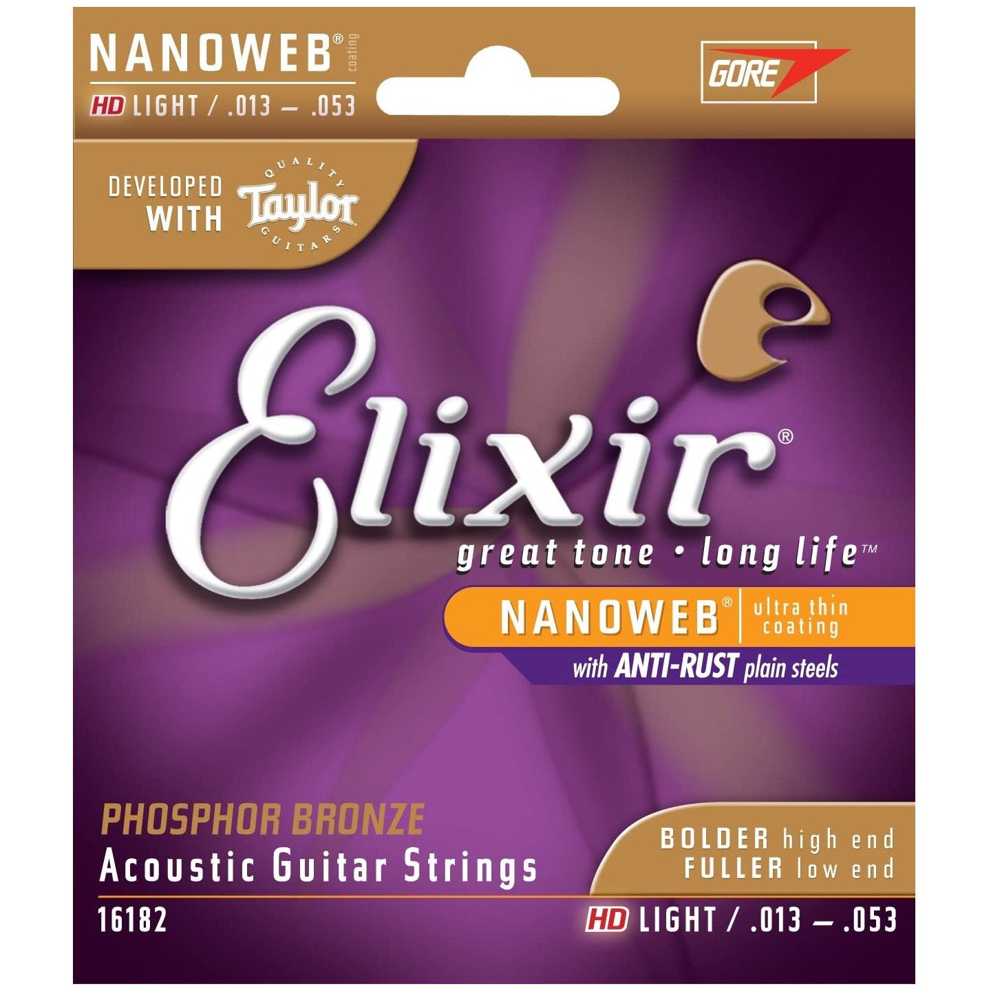 Elixir Phosphor Bronze Acoustic Strings w/ Nanoweb Coating