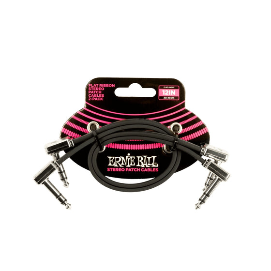 Ernie Ball 12" Flat Ribbon TRS Patch Cable (2 Pack)