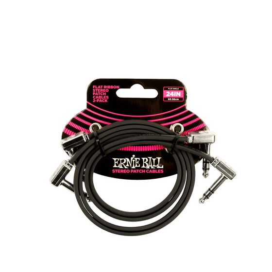 Ernie Ball 24" TRS Flat Ribbon Patch Cable (2 Pack)