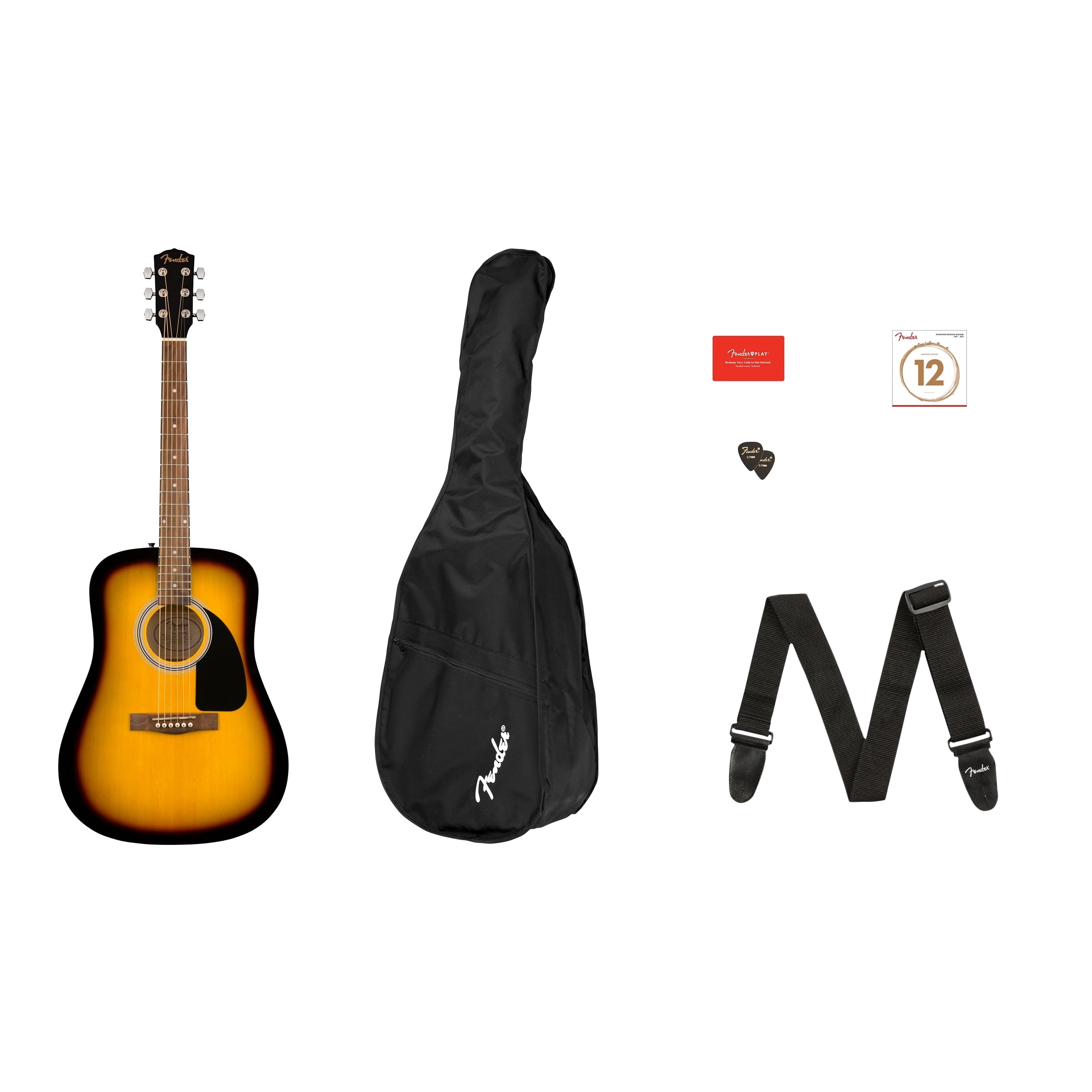 Fender FA-115 Dreadnought Acoustic Guitar Pack Sunburst