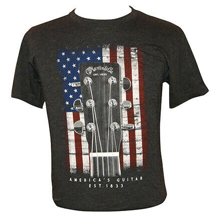 Martin Mens American Flag Charcoal Shirt