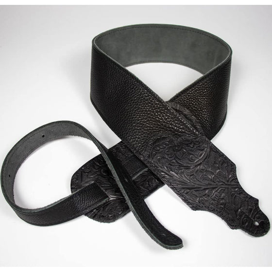 Franklin Straps 2" Black Polyweb Leather w/ Glove End Tab