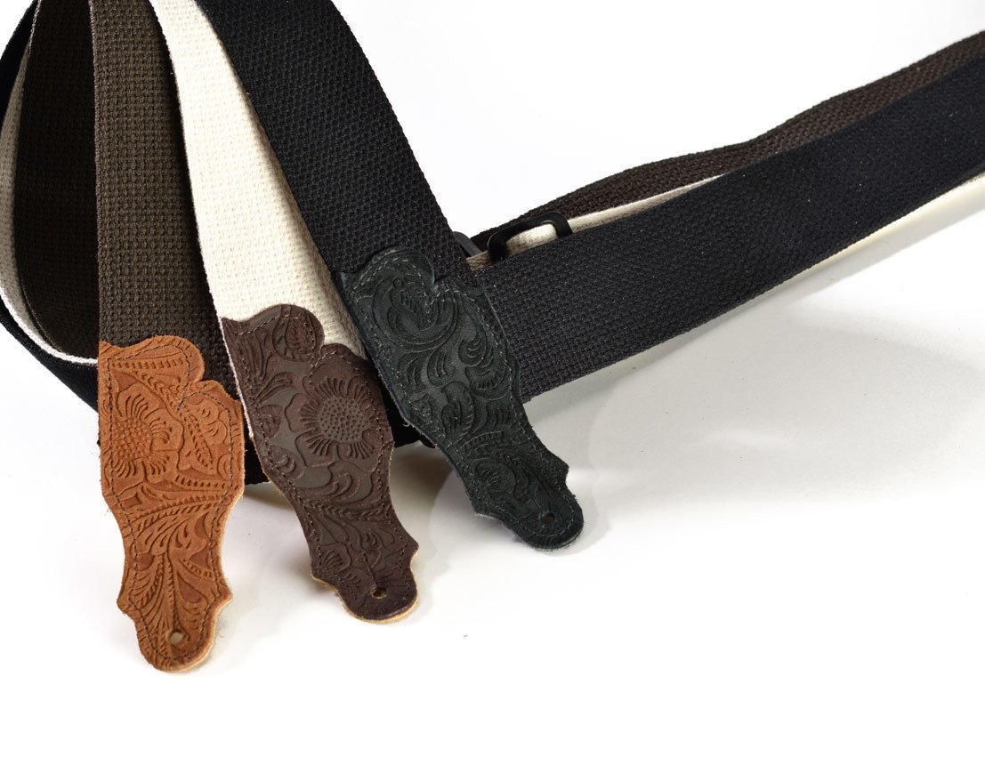 Franklin Straps 2" Cotton, Embossed Suede End Strap