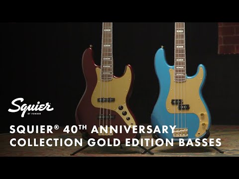 Squier 40th Anniversary Precison Bass Gold Edition Black