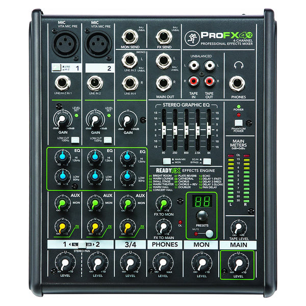 Mackie ProFX4 v2 4チャンネル　ミキサー Mackie ProFX4v2 4-Channel Mixer