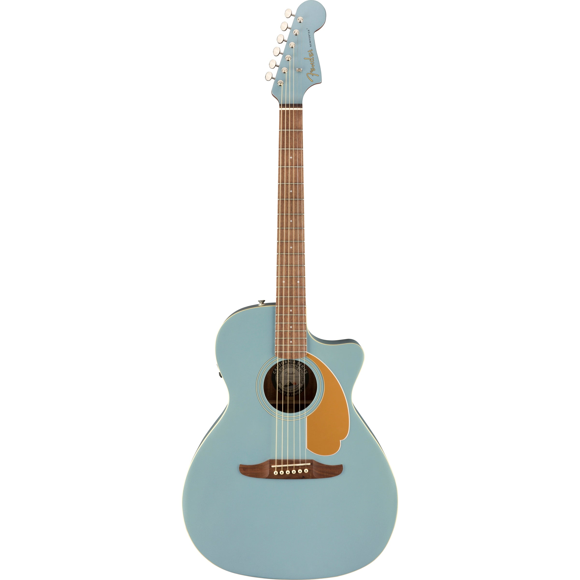 Fender Newporter Player Acoustic Guitar, Ice Blue Satin