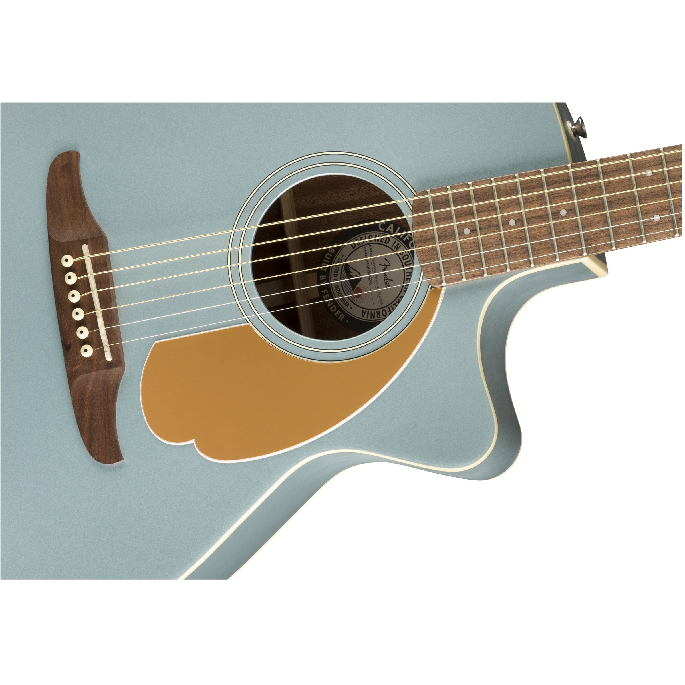 Fender Newporter Player Acoustic Guitar, Ice Blue Satin