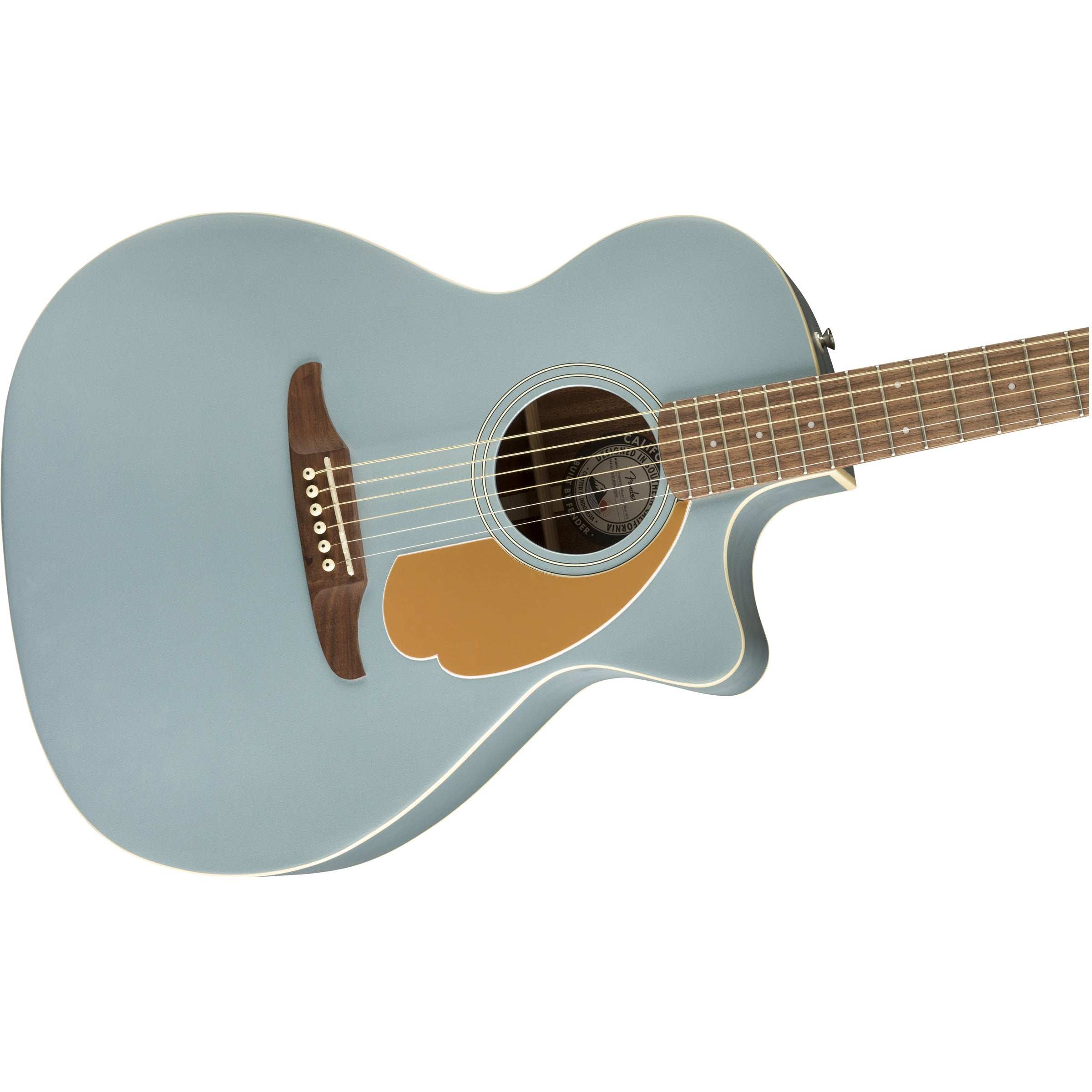 Fender Newporter Player Acoustic Guitar, Ice Blue Satin